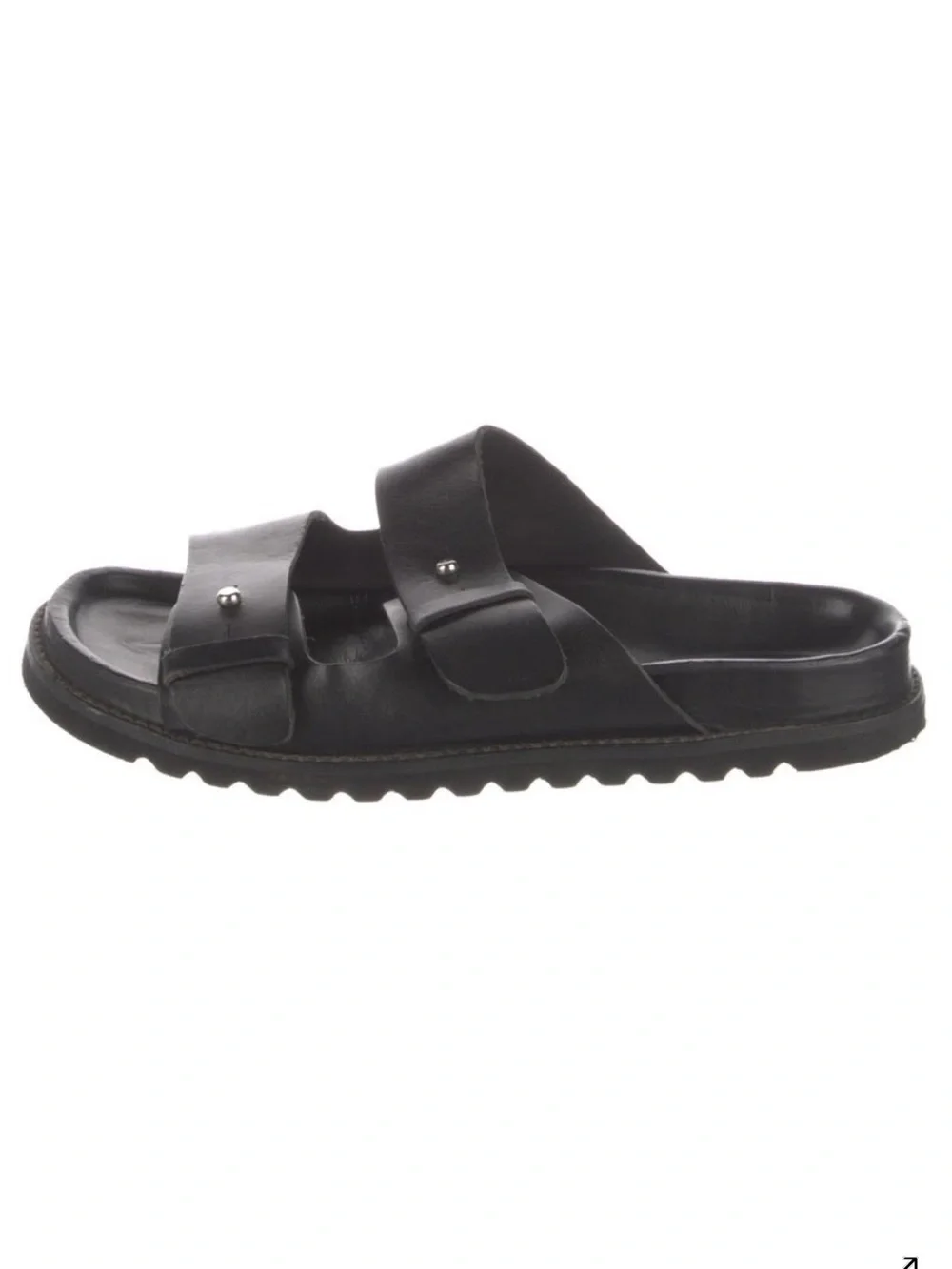 Jenni Kayne Black Hutton Double-Strap Slides - Picture 2 of 5